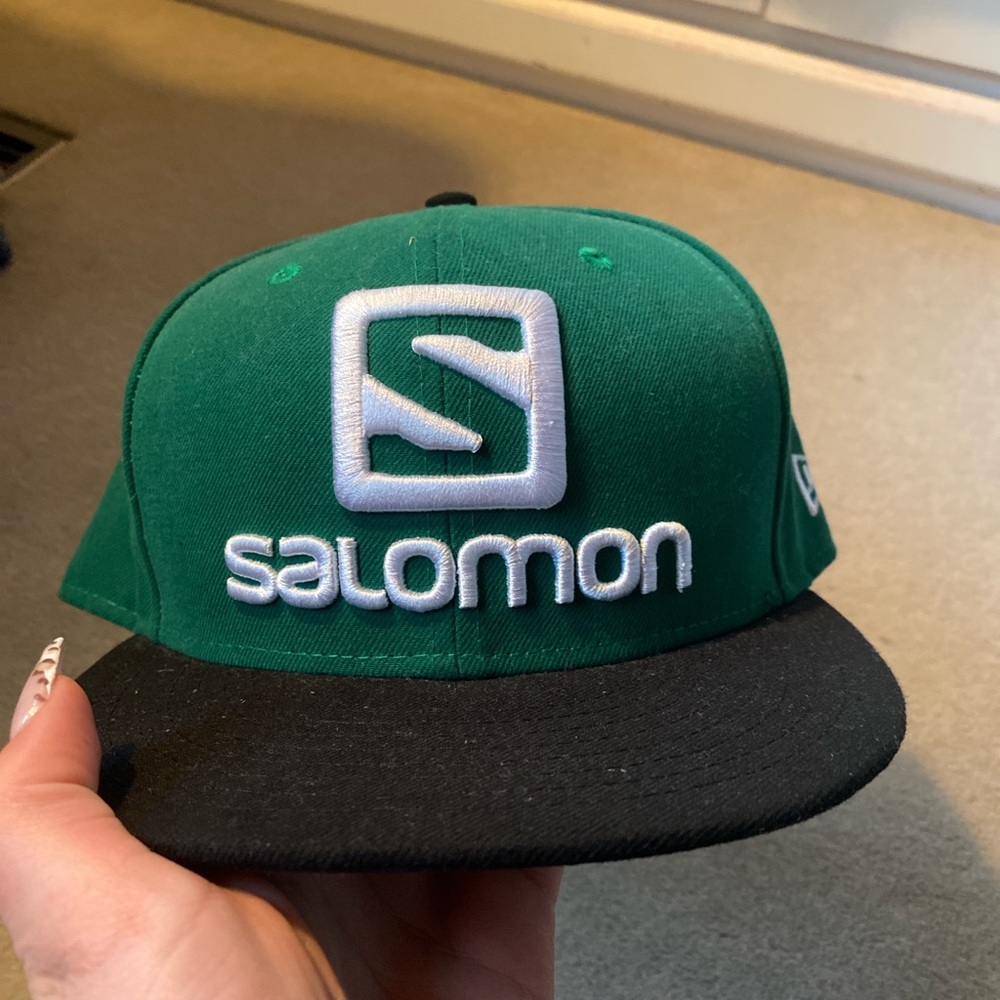 Salomon green and Black Logo Cap